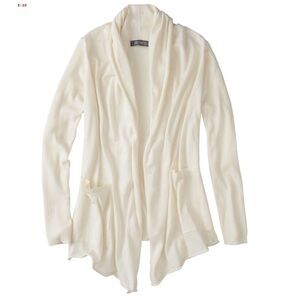 Title Nine Cream Semper Sweater Cardigan Cotton Merino Blend Pockets Size Medium